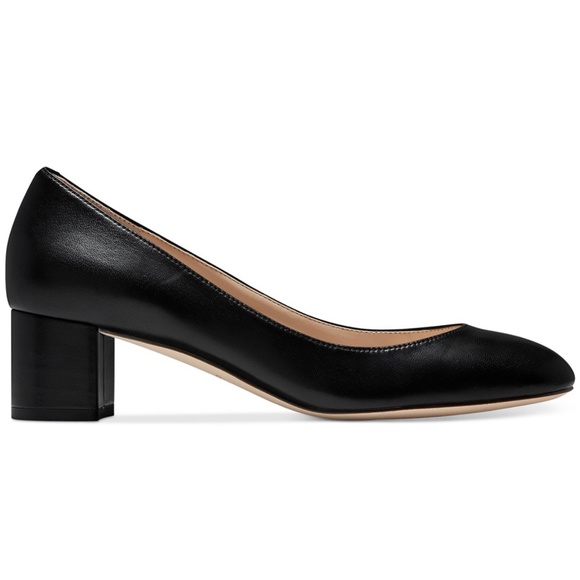 Cole Haan Lesli Black Leather Pump Block Heel Shoe - Picture 2 of 8